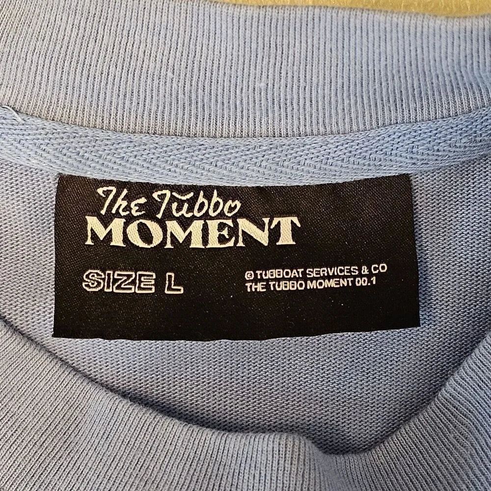 The Tubbo Moment Benson By The Sea Duck Long Crew‎ Shirt Graphic Blue Cotton L